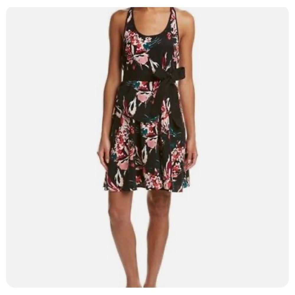 Derek Lam Athleta Women's Lily Nolita Dress Black Floral